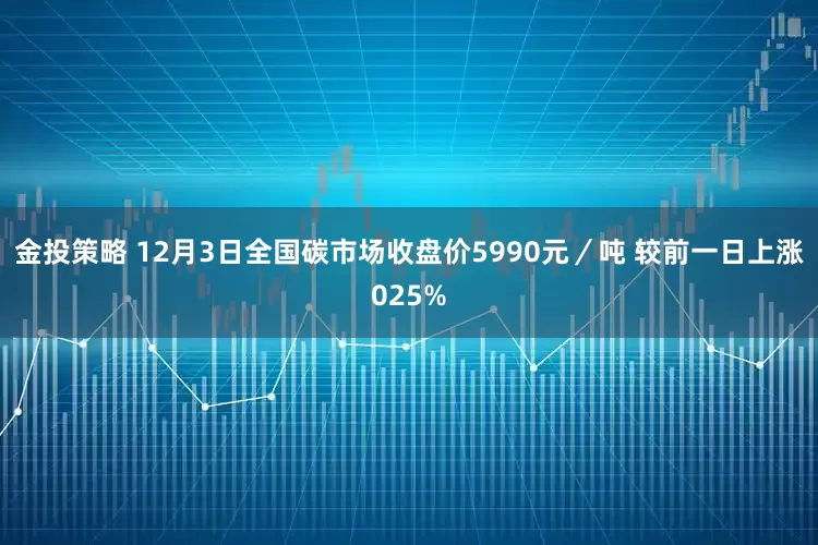 金投策略 12月3日全国碳市场收盘价5990元／吨 较前一日上涨025%